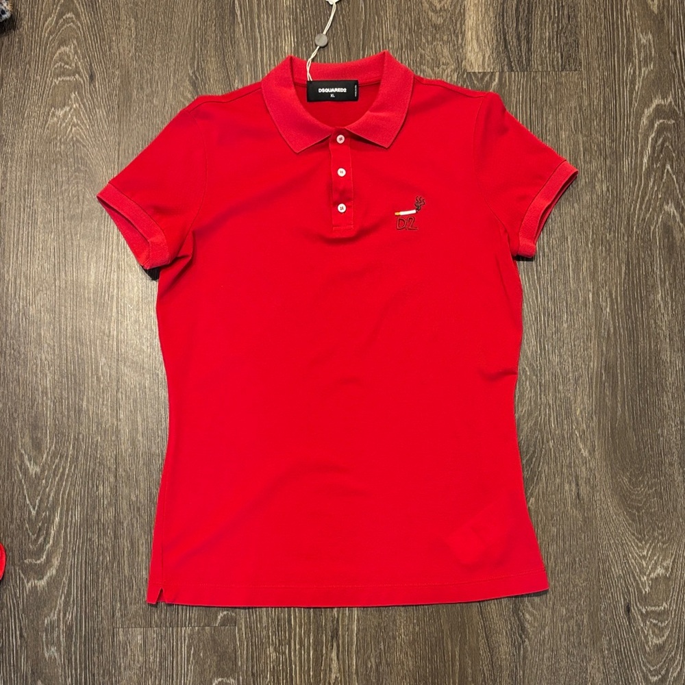 DSQUARED2 Red Short-Sleeve Polo Top